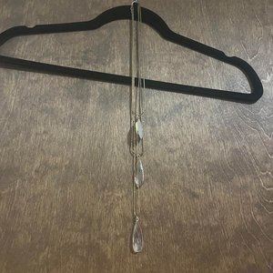 Anthropologie Three Tiered Gold Statement Necklace